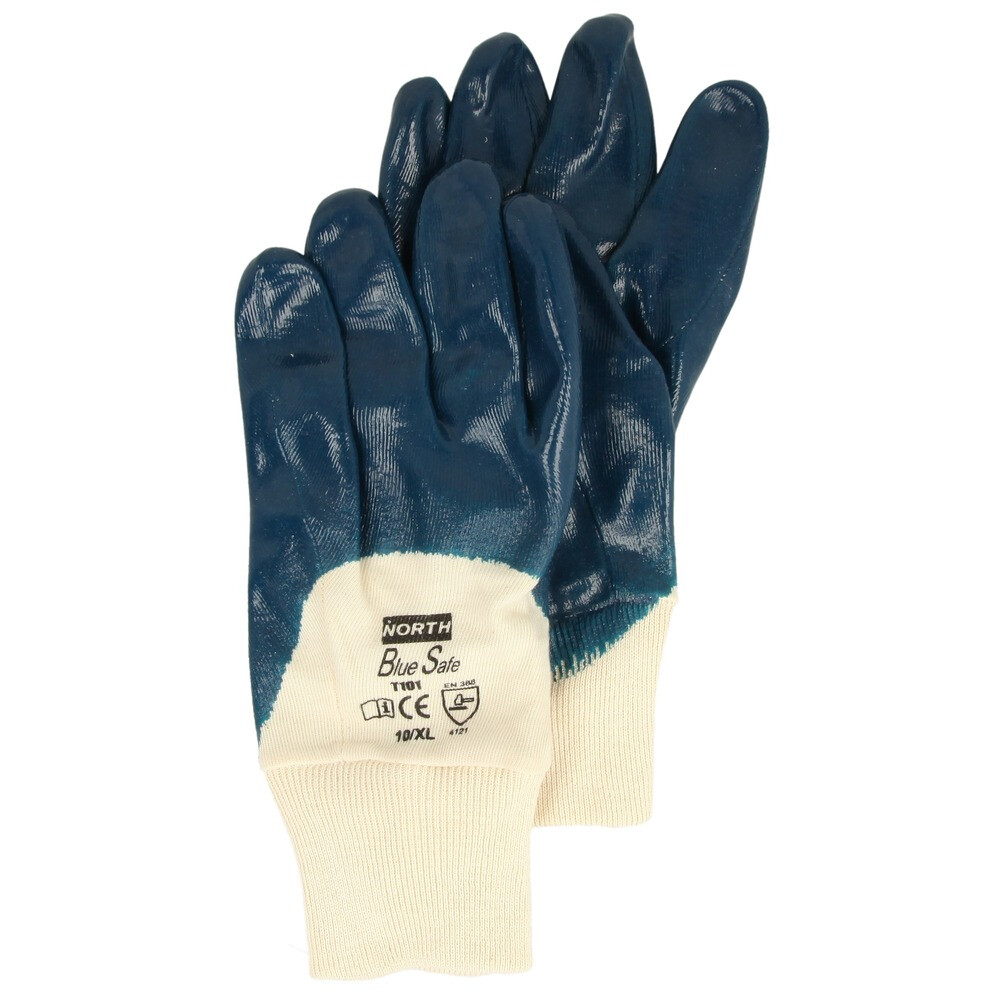 North Blue Safe Nitril Gecoate Handschoenen